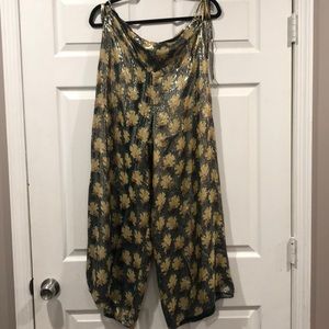 Anna Sui Wide Leg Metallic Pant